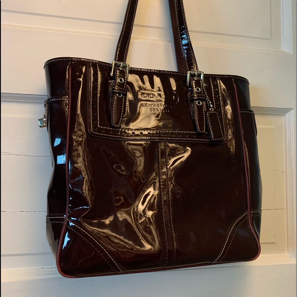 NWOT Patent Leather Coach Tote Bag